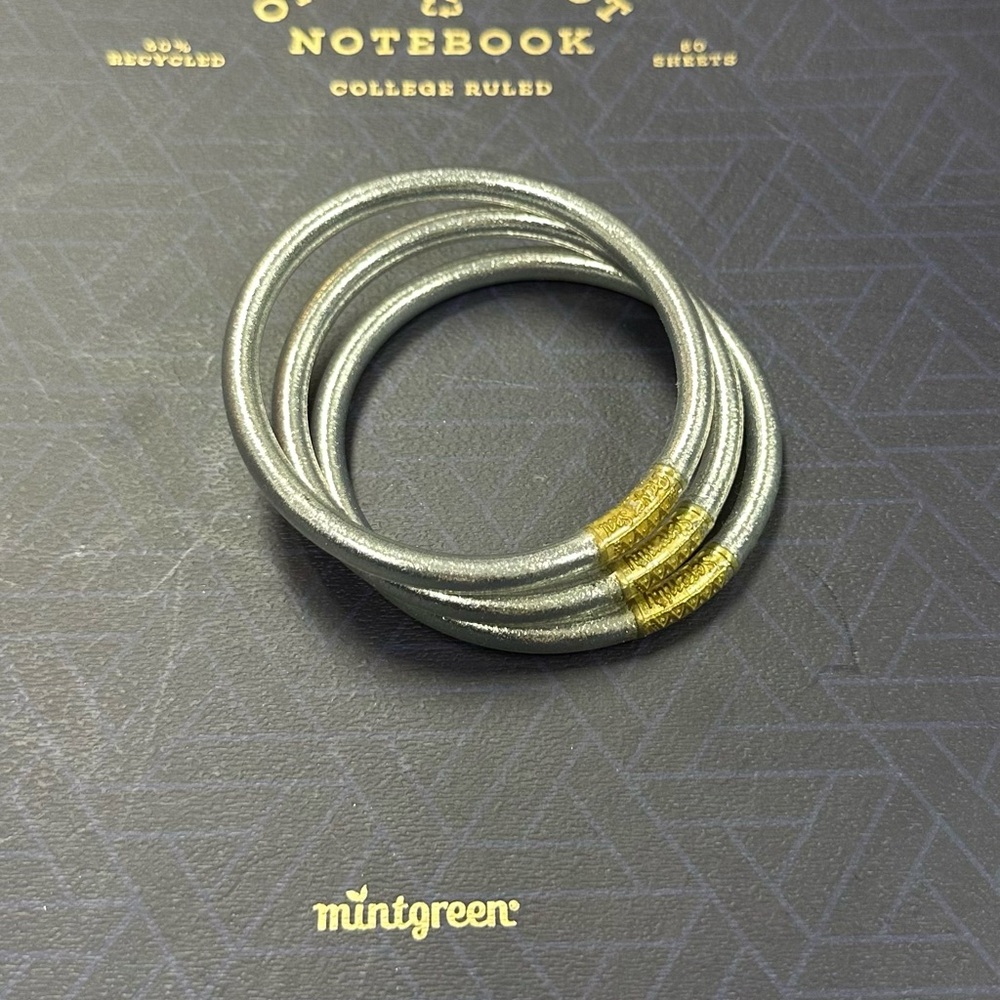Budhagirl Silver and Gold Bangles
